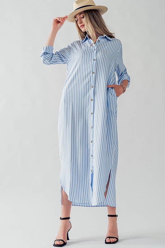 Elise Stripe Shirt Dress