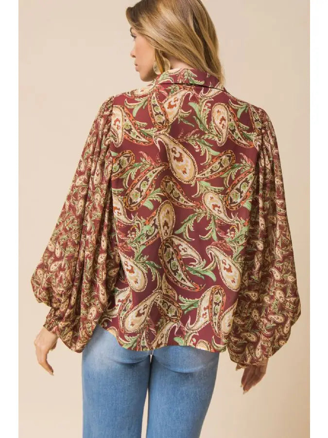 Paisley Printed Woven Top