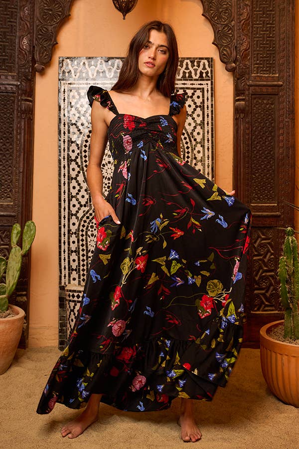 Smocked Floral Maxi Dress – Finley Jane