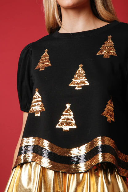 Sequin Christmas Tree Tee (Black only)