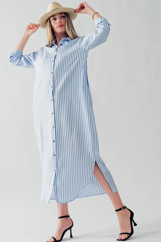 Elise Stripe Shirt Dress