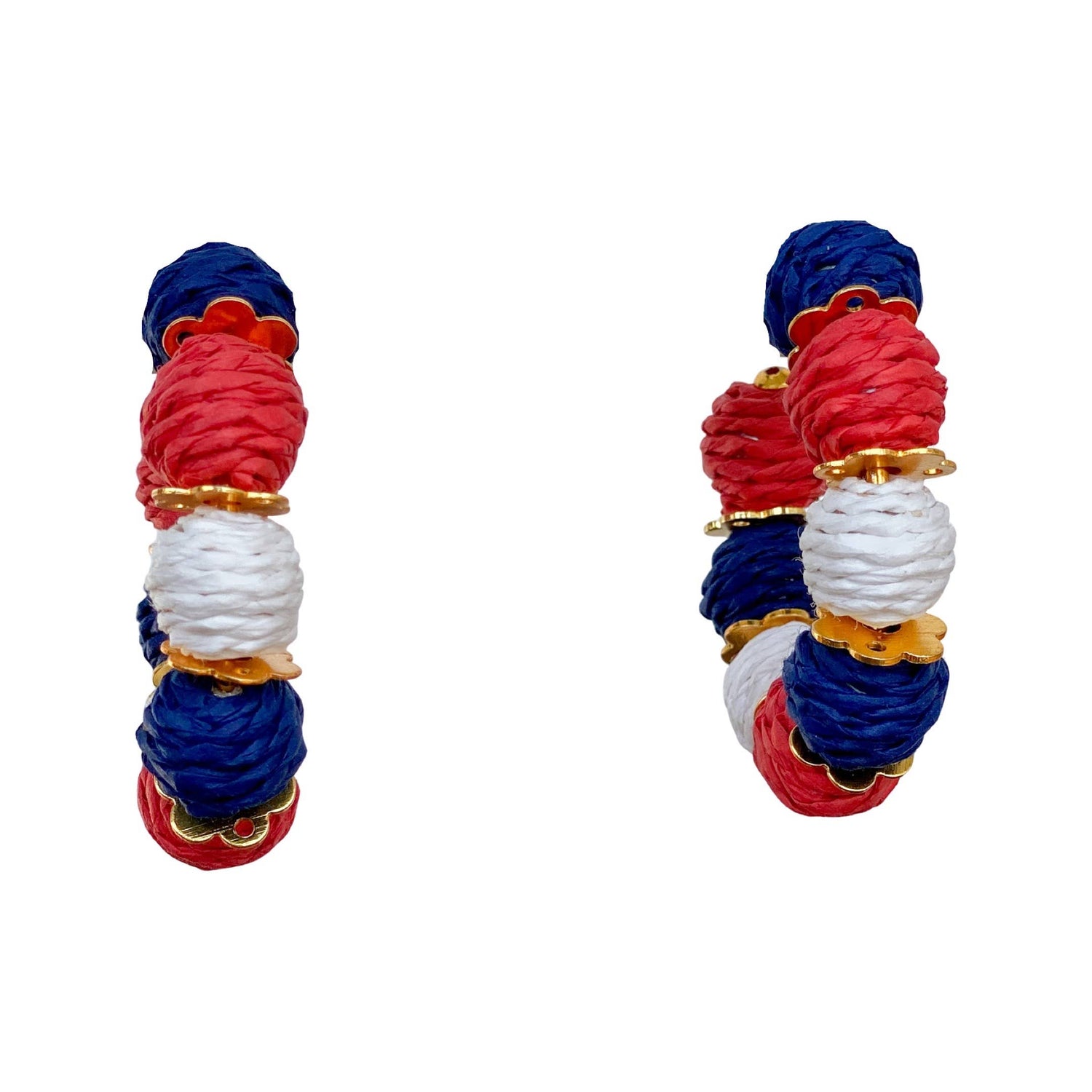 Americana Raffia Hoop Earrings