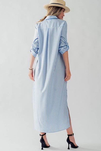 Elise Stripe Shirt Dress