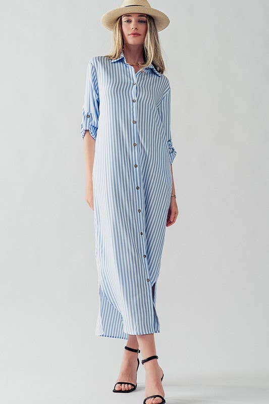 Elise Stripe Shirt Dress