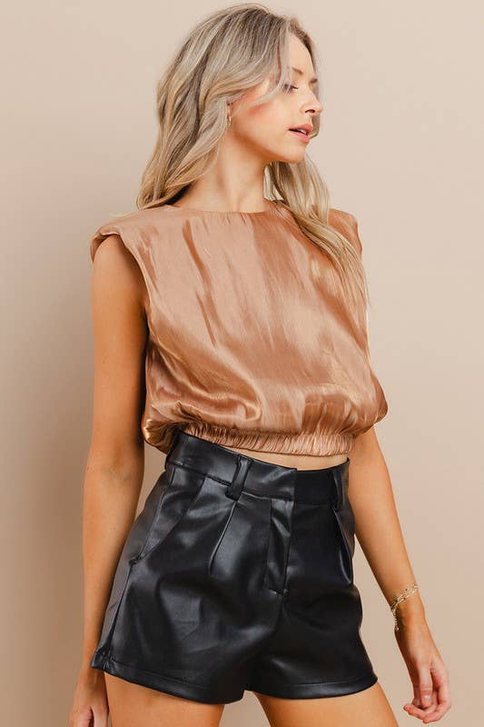 Metallic Cropped Top