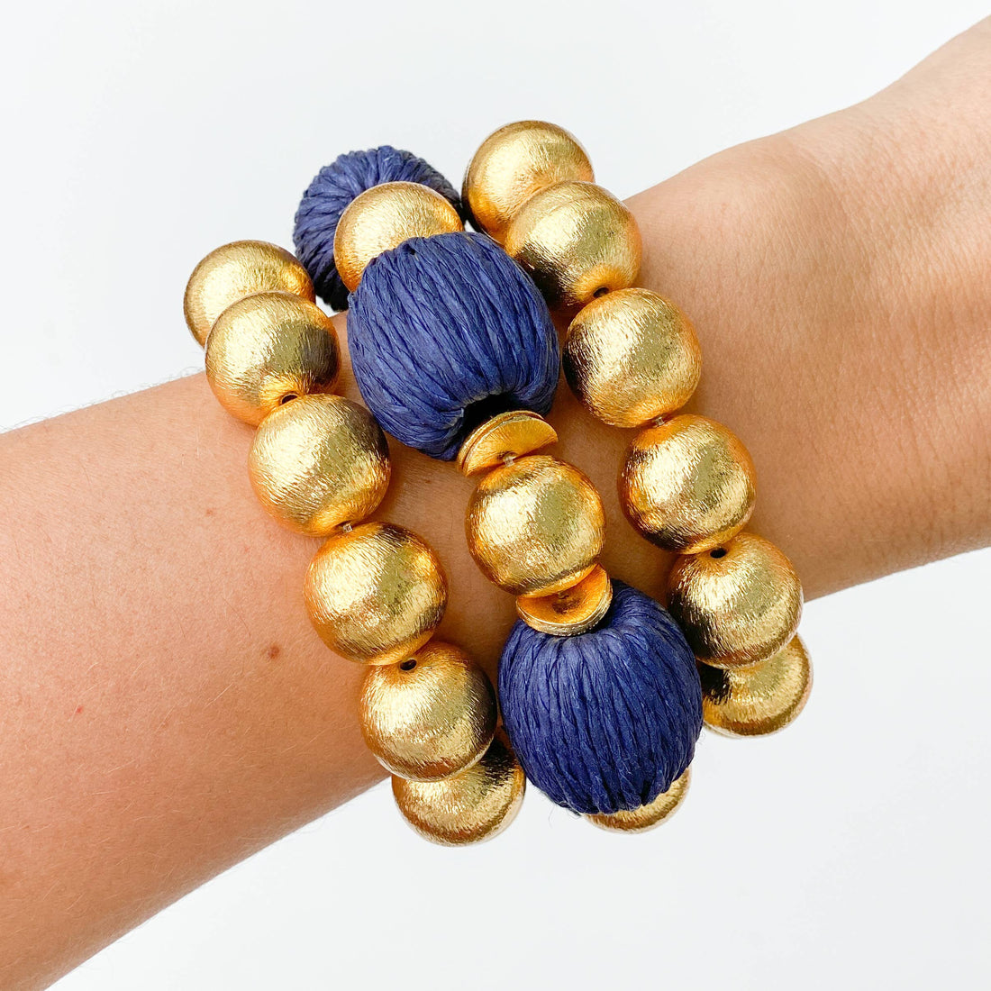 Candace Bracelet - Denim Raffia