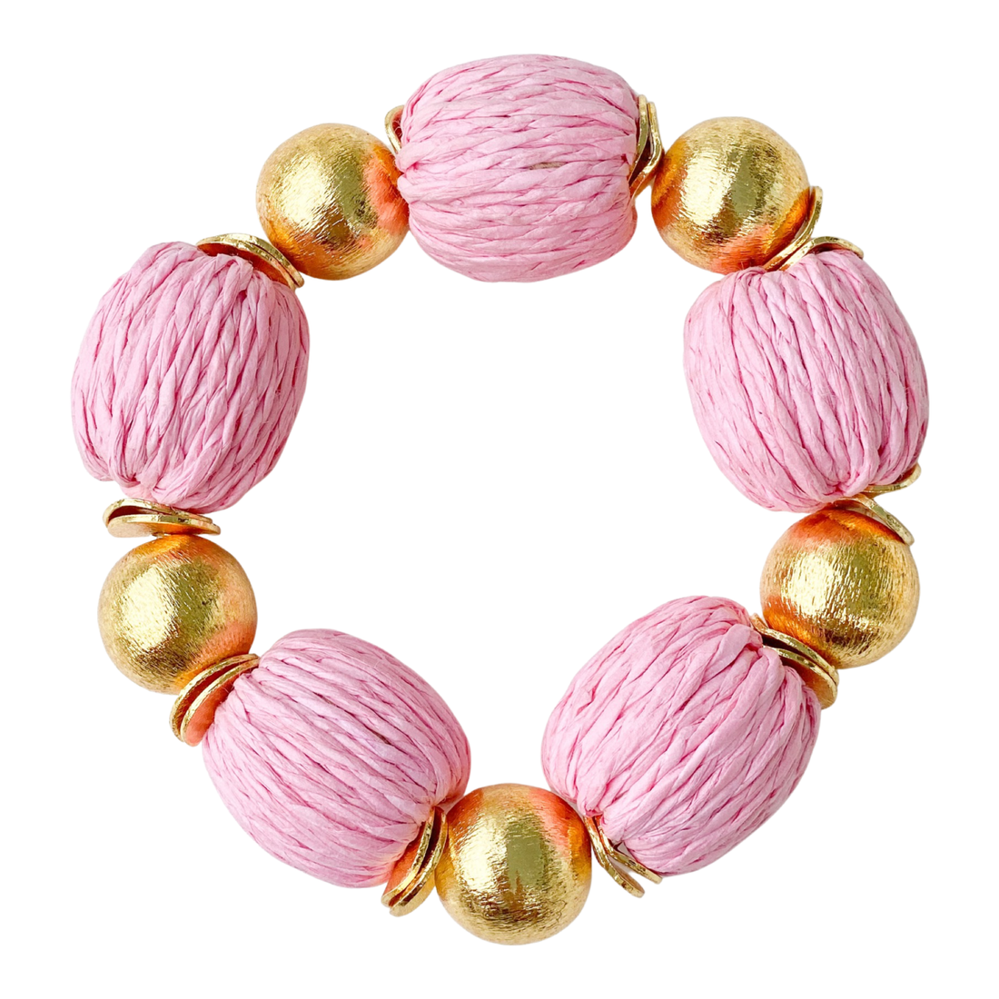 Candace Bracelet - Pink Raffia
