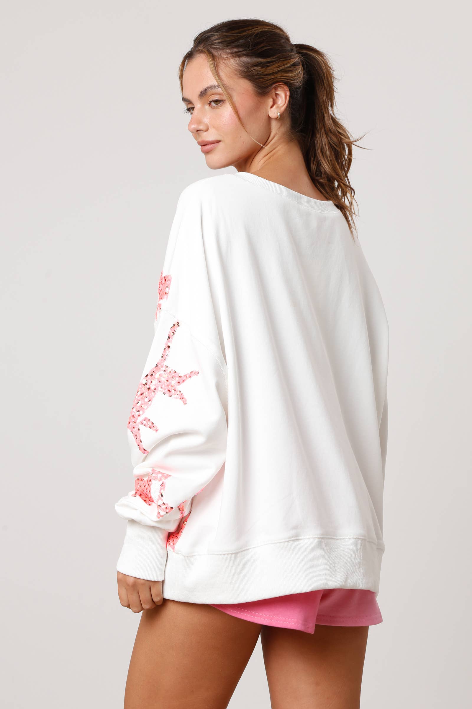 Sequin Cheetah Loose Fit Sweatshirt