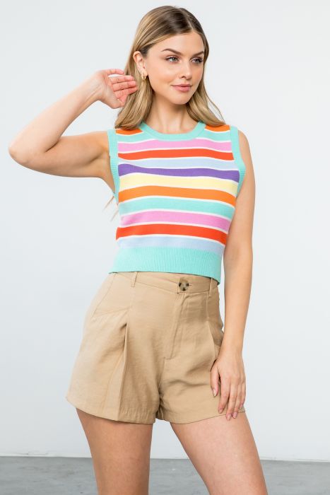 Multi Color Stripe Knit Top