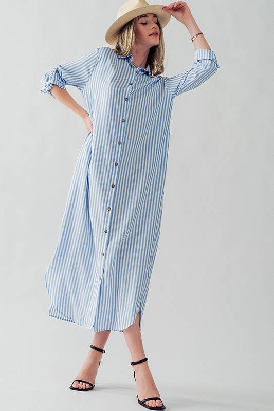 Elise Stripe Shirt Dress