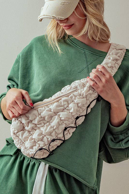 Ivory Quilted Sling Bag