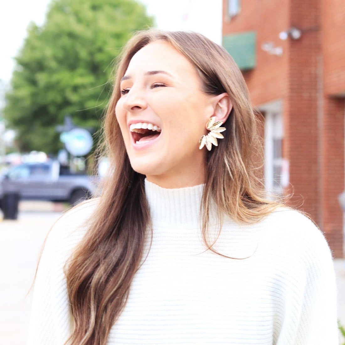 Textured Gold Wing Earrings