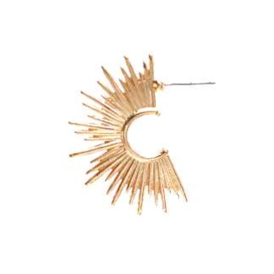 Gold Burst Hoop Earrings