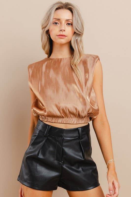 Metallic Cropped Top